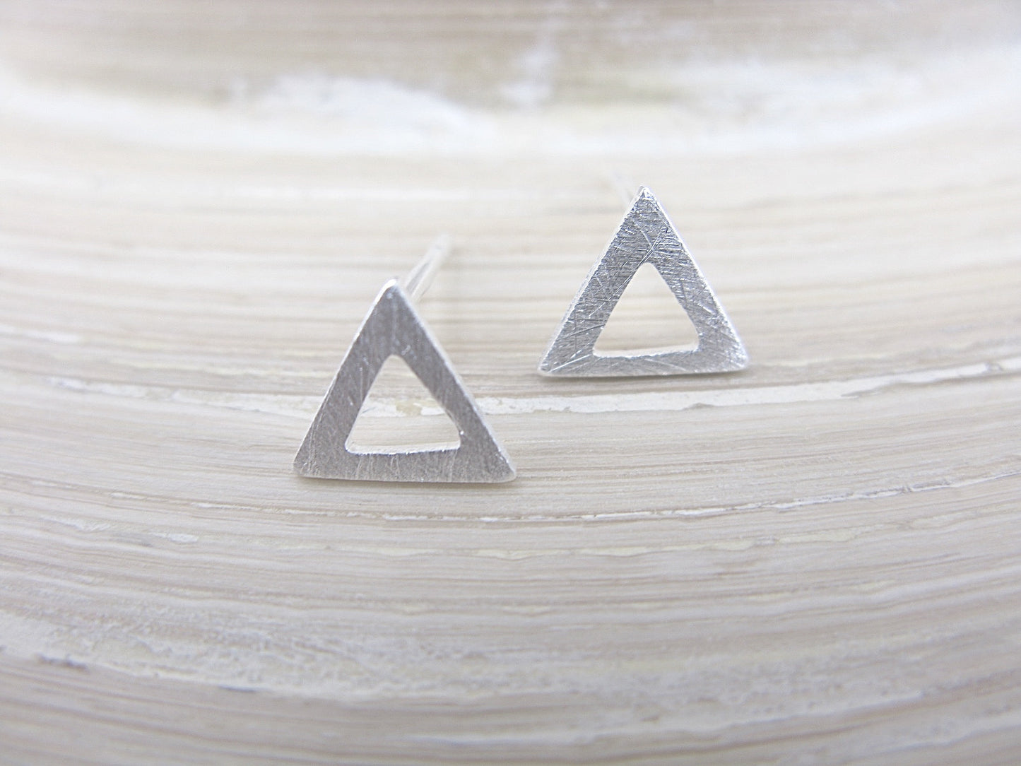 Geometric Triangle Matt 925 Sterling Silver Stud Earrings Stud Faith Owl - Faith Owl