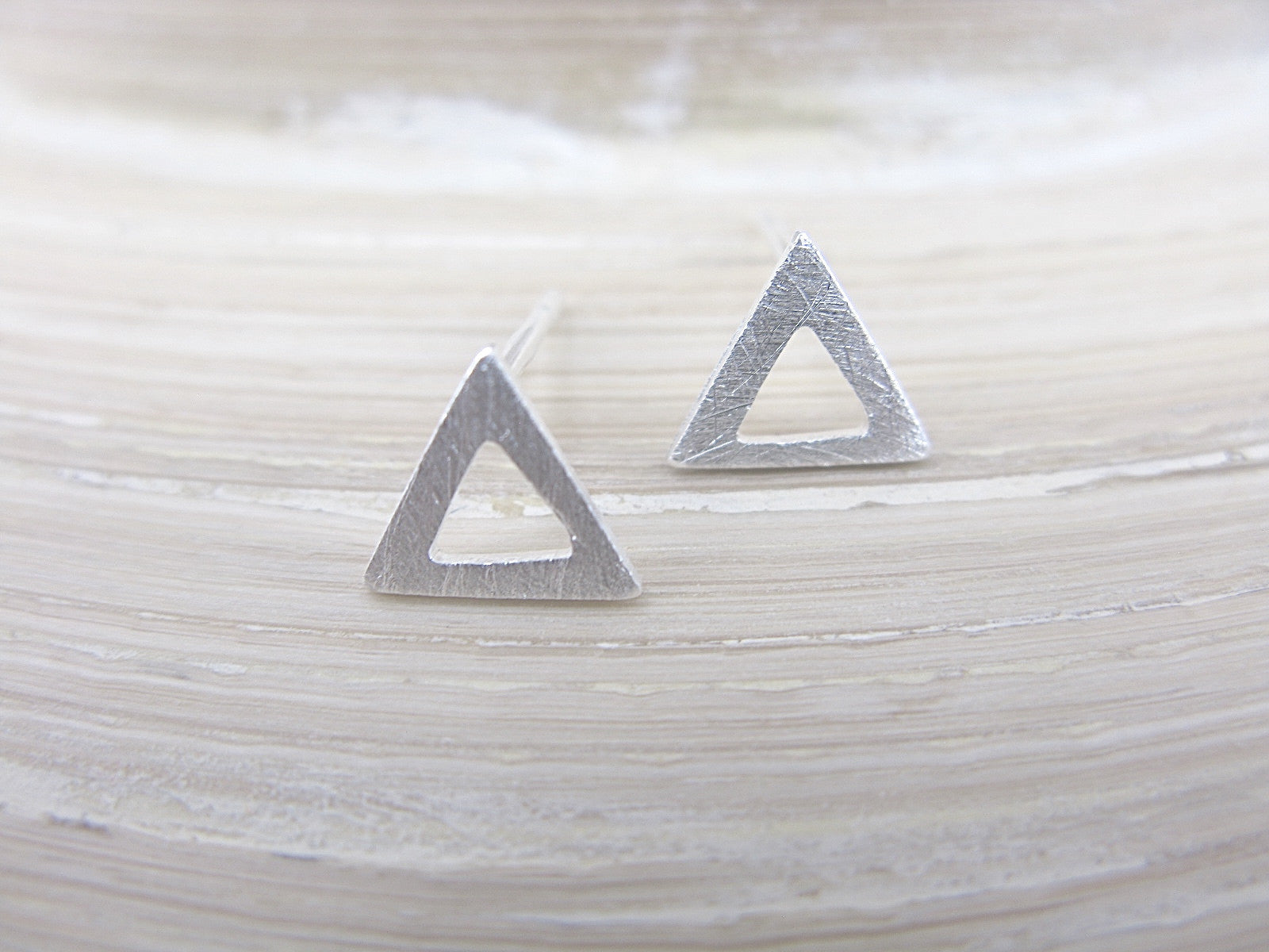 Geometric Triangle Matt 925 Sterling Silver Stud Earrings Stud Faith Owl - Faith Owl