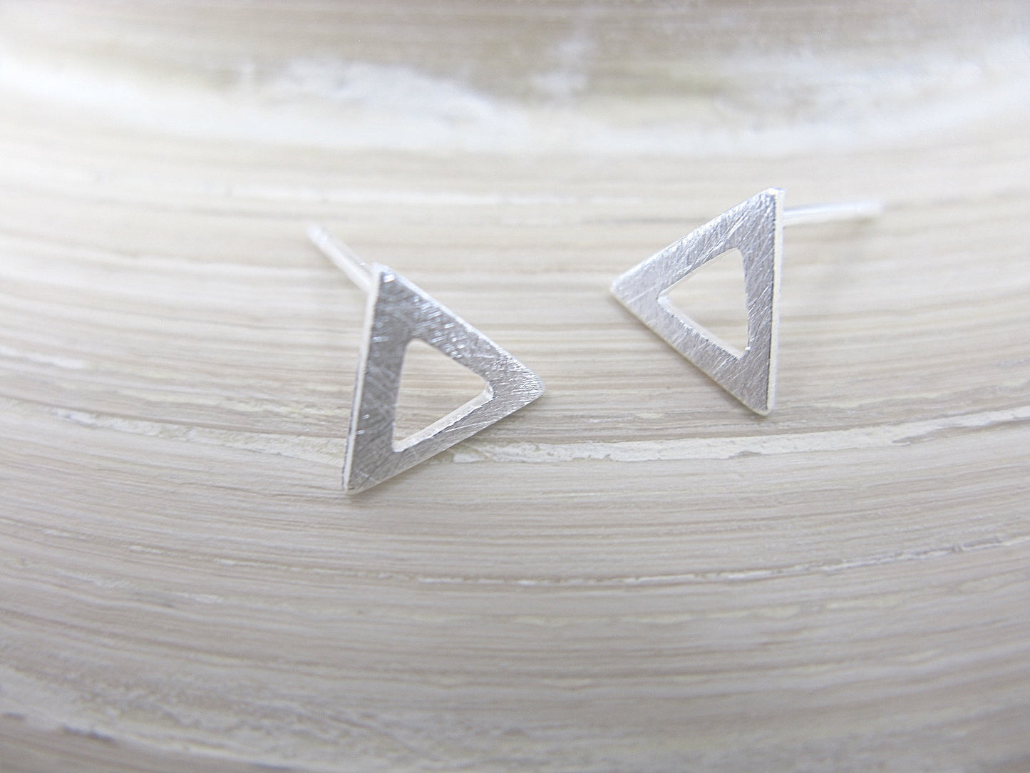 Geometric Triangle Matt 925 Sterling Silver Stud Earrings Stud Faith Owl - Faith Owl