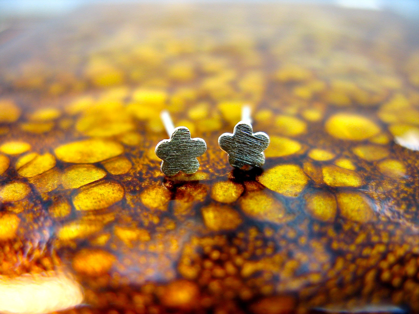 Tiny Flower 925 Sterling Silver Minimalist Stud Earrings