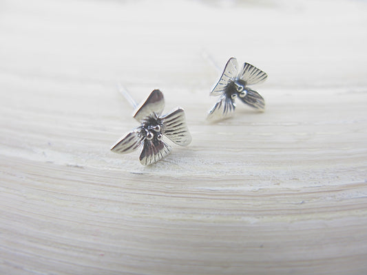 Hammered Flower Tribal Oxidized 925 Sterling Silver Stud Earrings Stud Faith Owl - Faith Owl