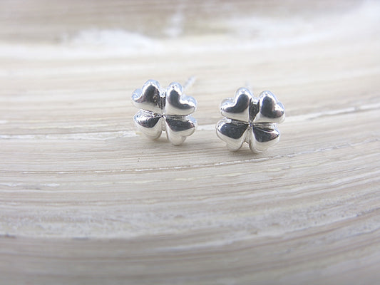 4 Leaf Clover 925 Sterling Silver Stud Earrings Stud - Faith Owl