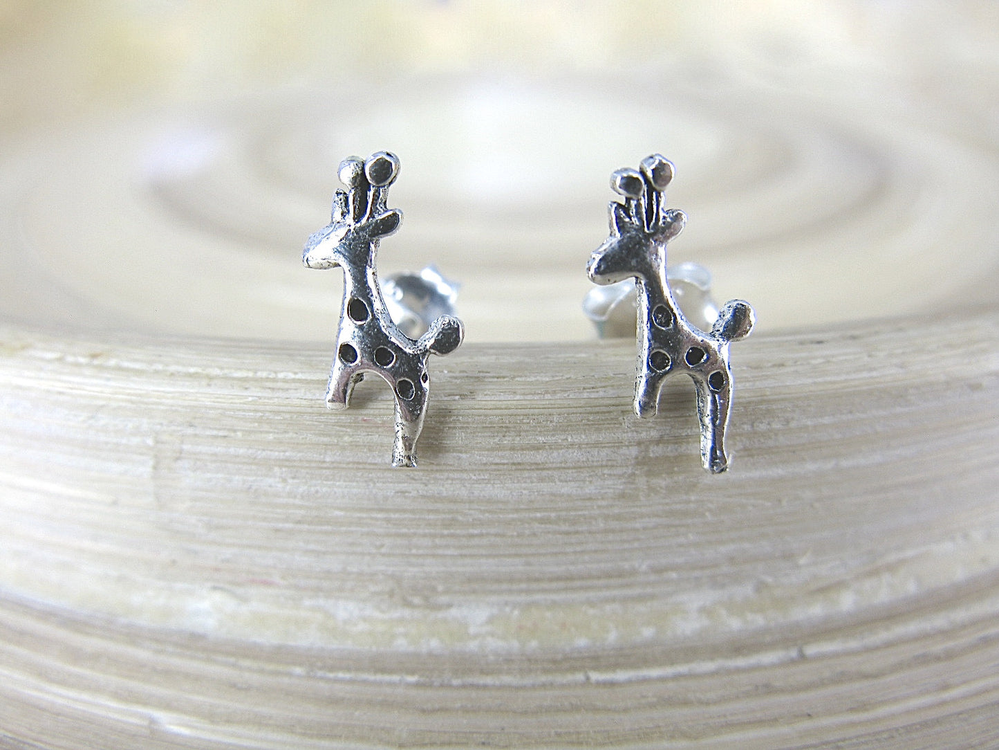 Giraffe Oxidized 925 Sterling Silver Stud Earrings Stud - Faith Owl