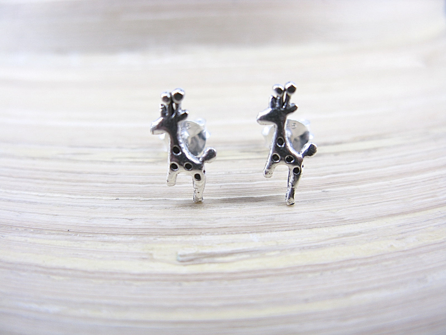 Giraffe Oxidized 925 Sterling Silver Stud Earrings Stud Faith Owl - Faith Owl