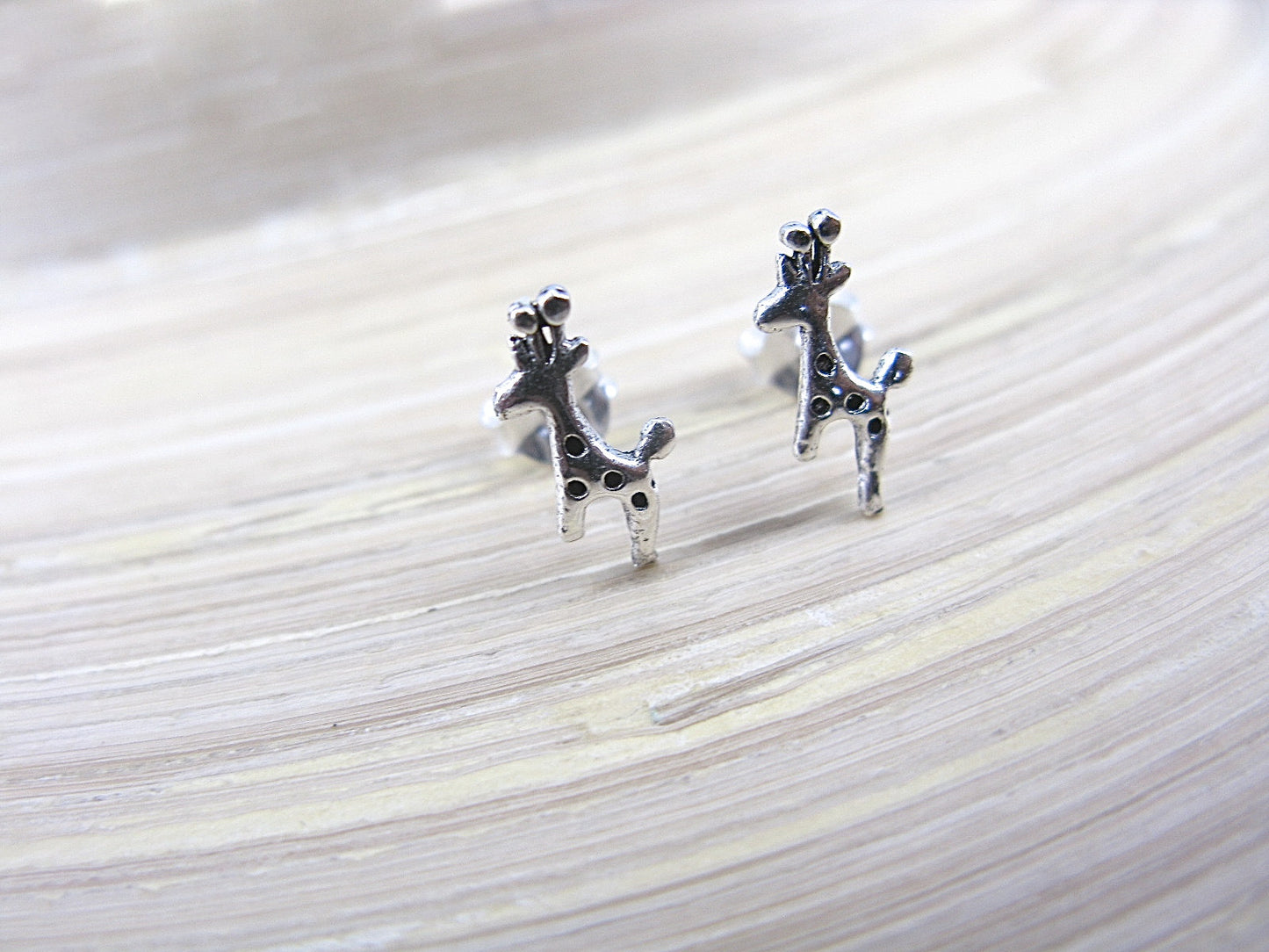 Giraffe Oxidized 925 Sterling Silver Stud Earrings Stud Faith Owl - Faith Owl