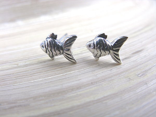 Fish Oxidized 925 Sterling Silver Stud Earrings Stud - Faith Owl