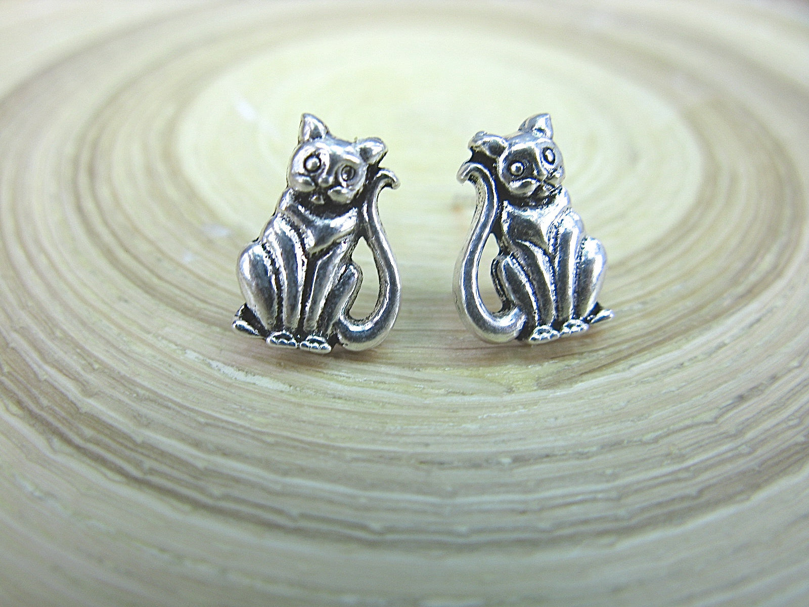 Cat 925 Sterling Silver Stud Earrings Stud - Faith Owl