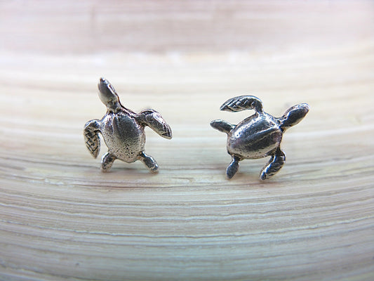 Turtle 925 Stelring Silver Stud Earrings Stud Faith Owl - Faith Owl