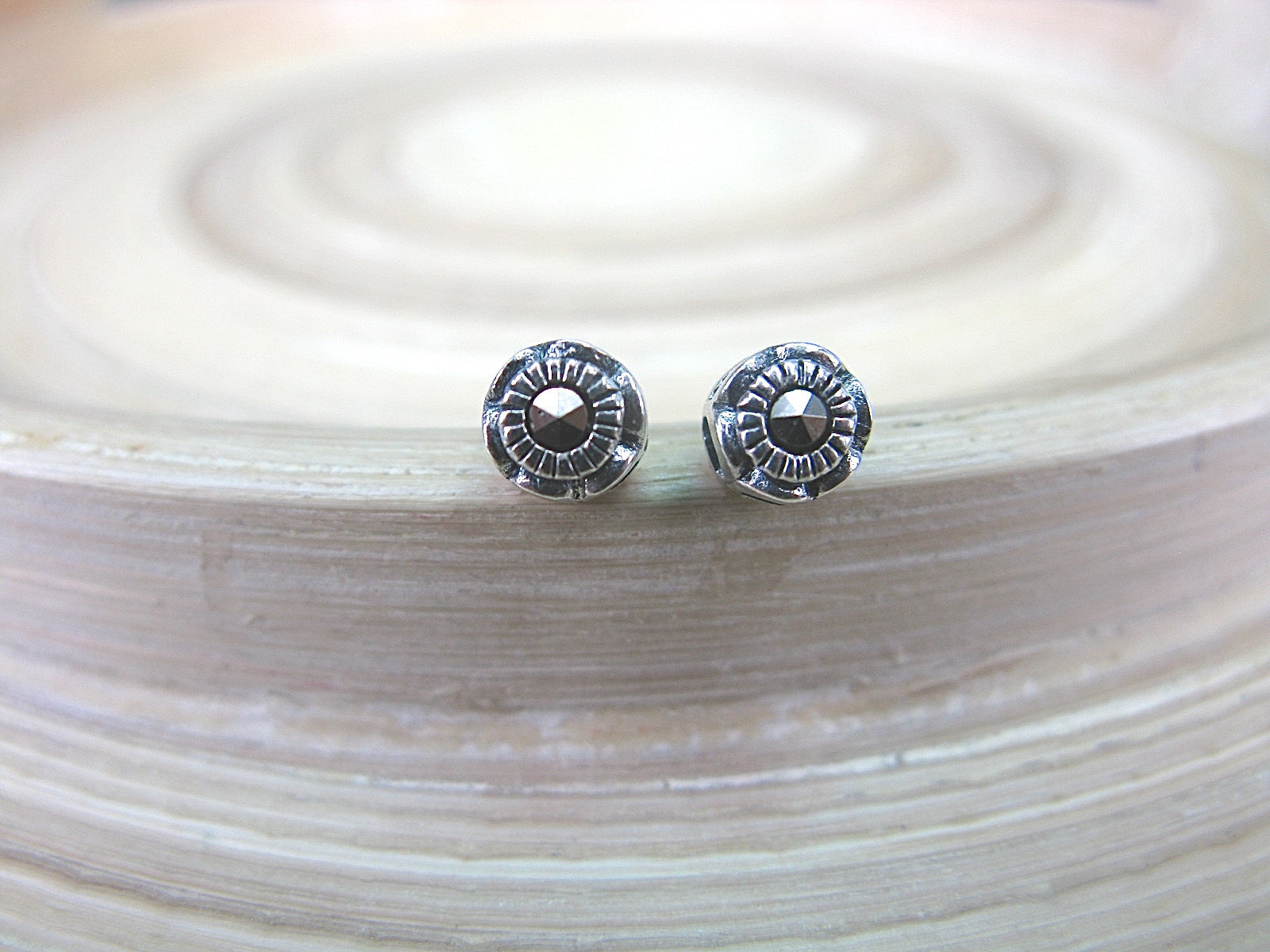 5mm Round Marcasite 925 Sterling Silver Stud Earrings Stud - Faith Owl