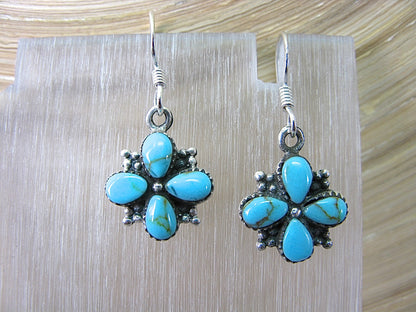 Turquoise Oxidized 925 Sterling Silver Dangle Earrings Earrings Faith Owl - Faith Owl