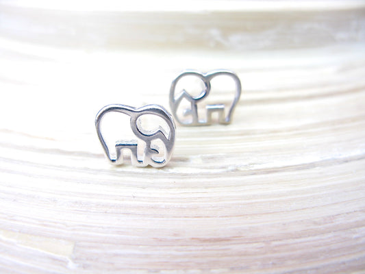 Elephant Filigree 925 Sterling Silver Stud Earrings Stud - Faith Owl