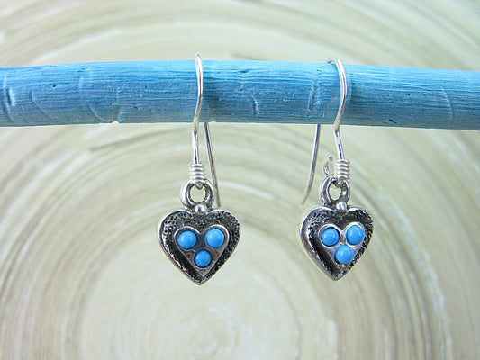 Turquoise Heart 925 Sterling Silver Earrings Earrings Faith Owl - Faith Owl