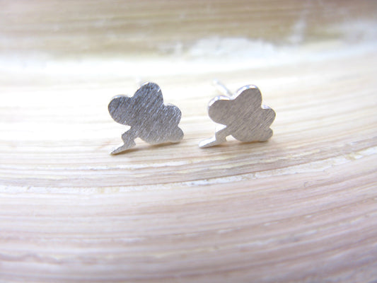 Cloud Lightning Weather Sterling Silver Stud Earrings Stud - Faith Owl