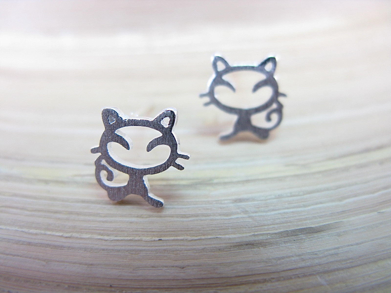 Cat 925 Sterling Silver Stud Earrings Stud - Faith Owl