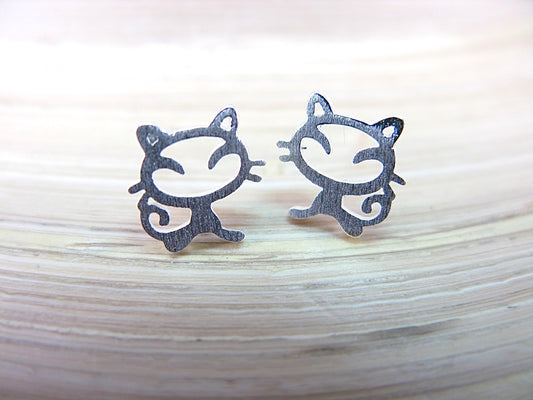 Cat 925 Sterling Silver Stud Earrings Stud - Faith Owl