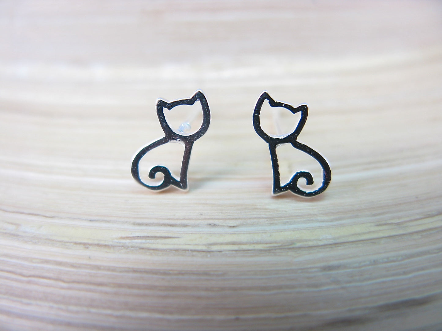 Cat Filigree 925 Sterling Silver Stud Earrings Stud - Faith Owl