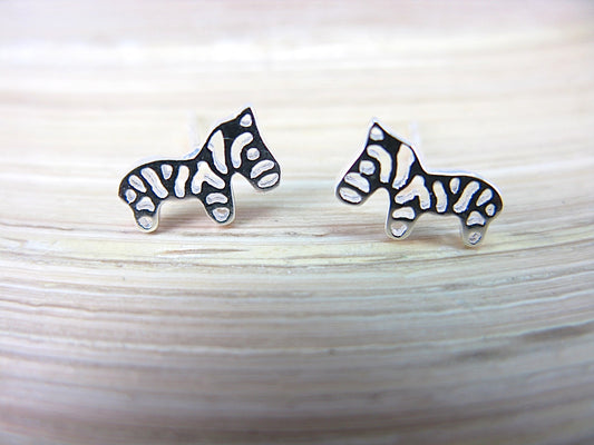 Horse Zebra 925 Sterling Silver Stud Earrigns Stud - Faith Owl