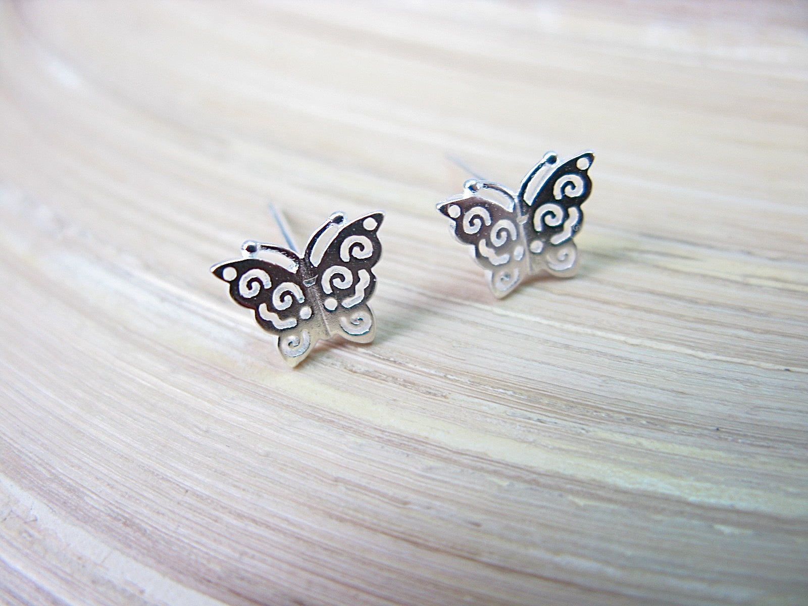 Butterfly Fiiigree Insect 925 Sterling Silver Stud Earrings Stud Faith Owl - Faith Owl