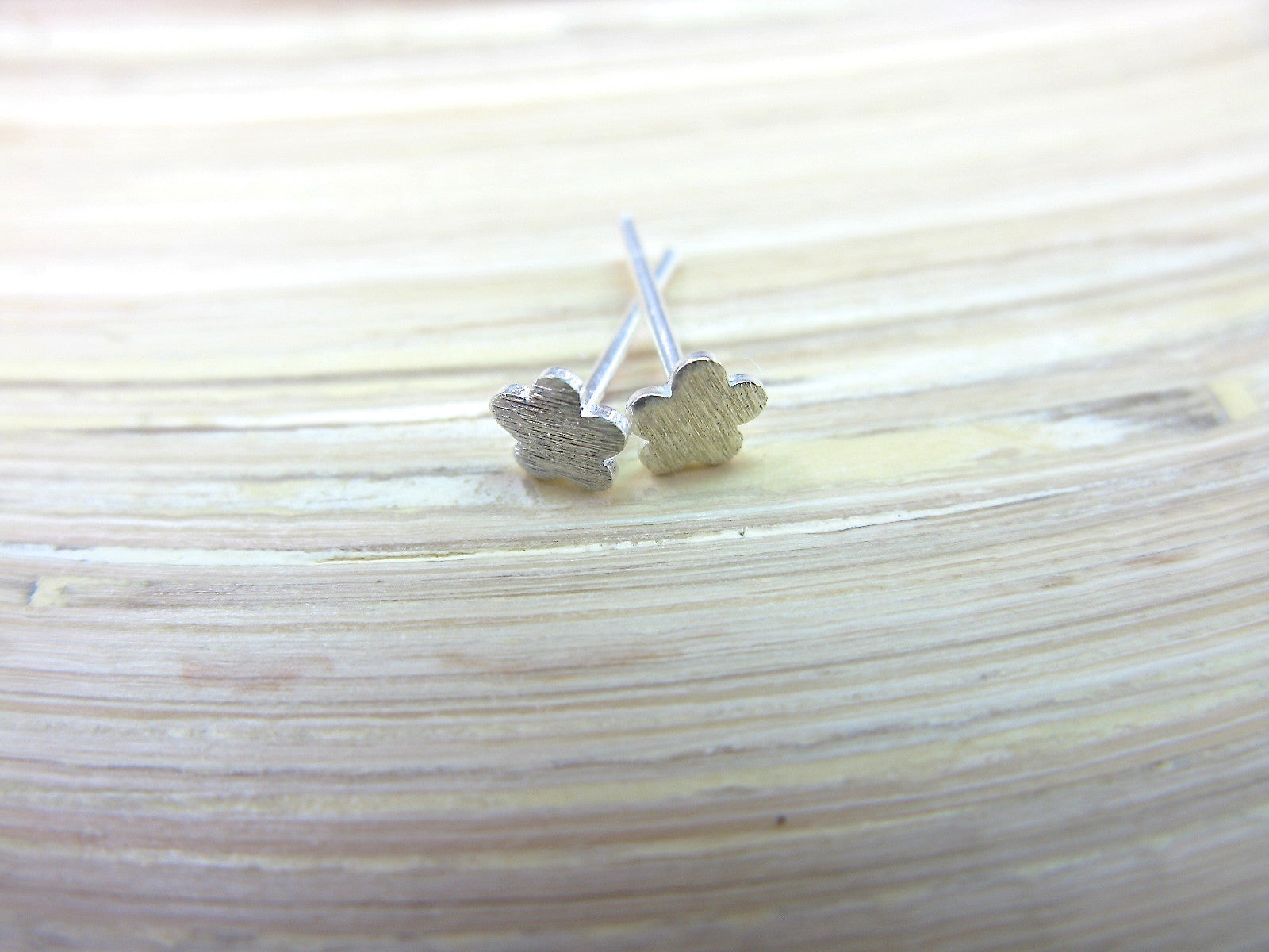 Tiny Flower 925 Sterling Silver Minimalist Stud Earrings