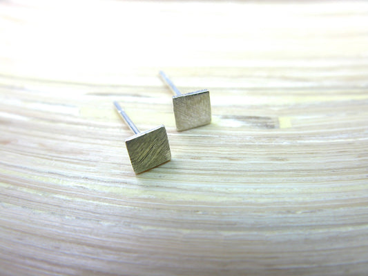 Tiny Square 925 Sterling Silver Stud Earrings Stud Faith Owl - Faith Owl
