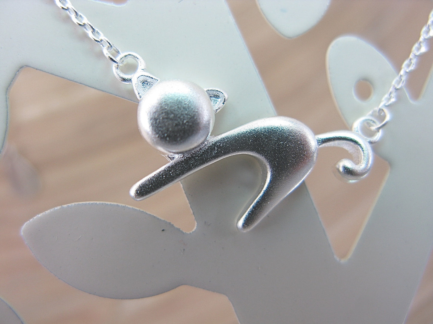 Cat Matt Look Animal 925 Sterling Silver Chain Necklace Necklace Faith Owl - Faith Owl