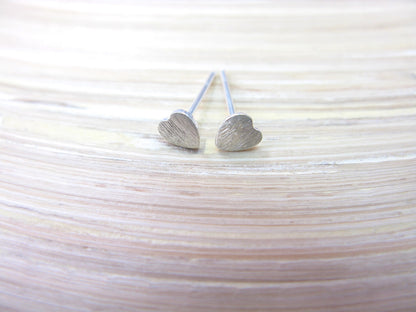 Tiny Heart 925 Sterling Silver Minimalist Stud Earrings