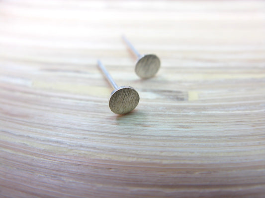 Tiny Round Circle 925 Sterling Silver Stud Earrings Stud Faith Owl - Faith Owl