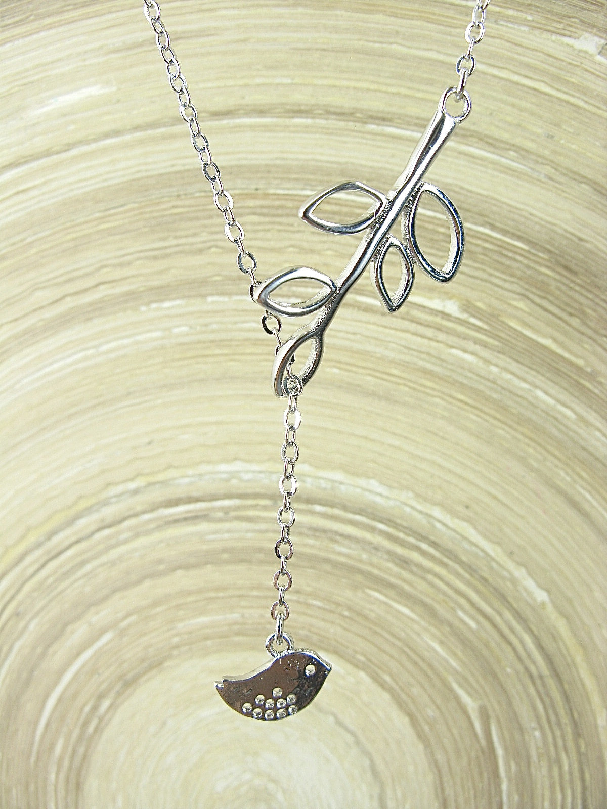 Leaf & Bird 925 Sterling Silver Chian Necklace Necklace Faith Owl - Faith Owl