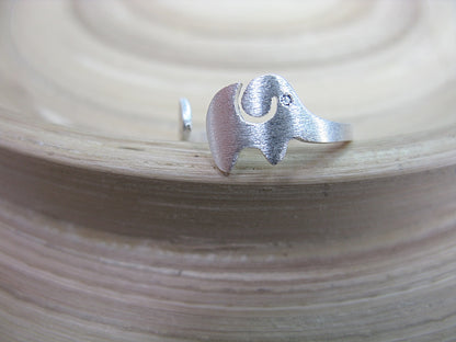 Elephant Matt Look 925 Sterling Silver Elephant Ring Ring - Faith Owl