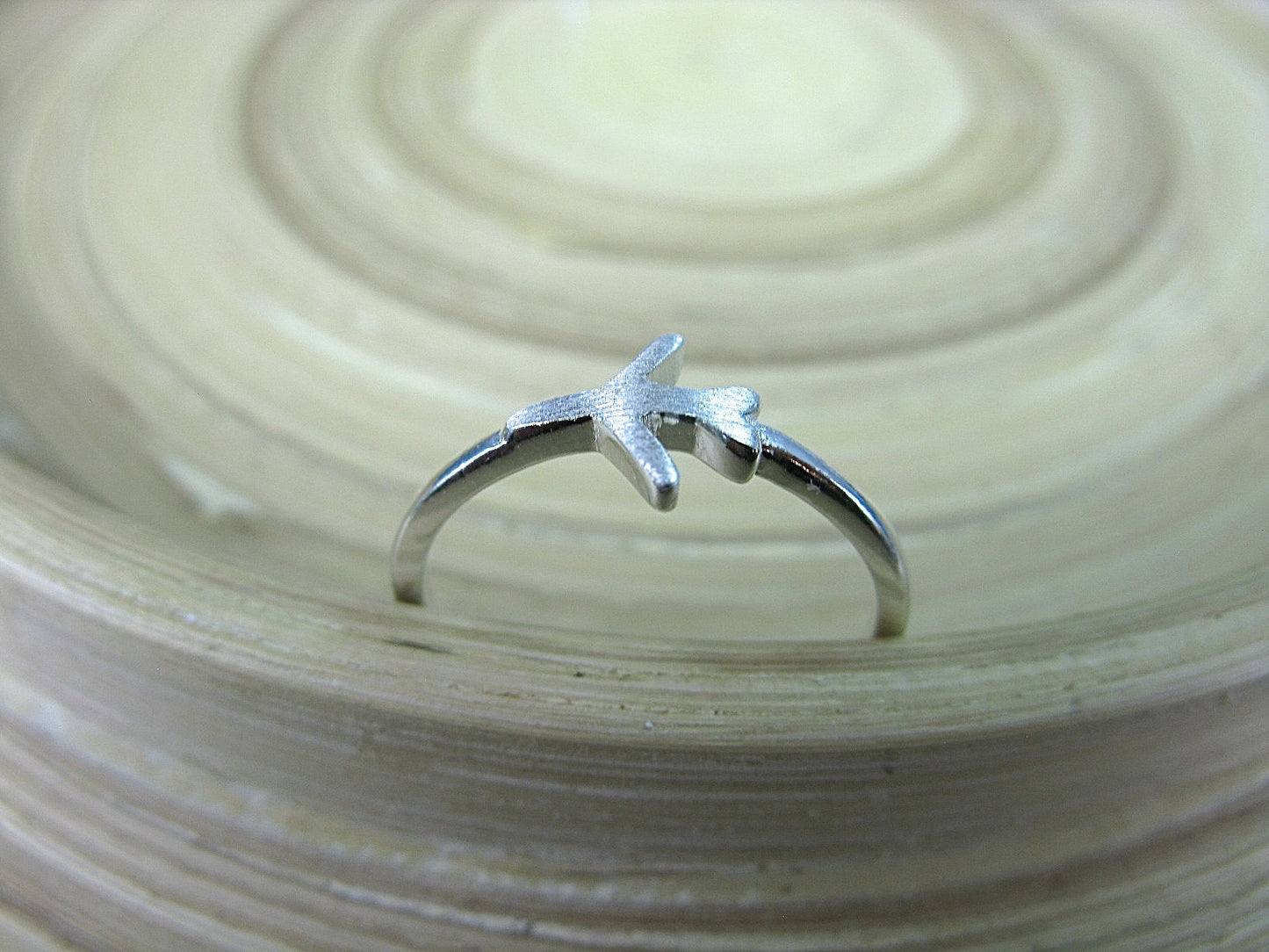 Airplane Matt Look 925 Sterling Silver Ring Ring - Faith Owl