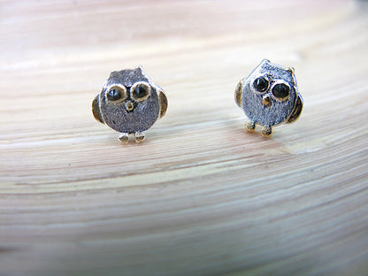 Owl Two Tone Gold Plated 925 Sterling Silver Stud Earrings Stud Faith Owl - Faith Owl