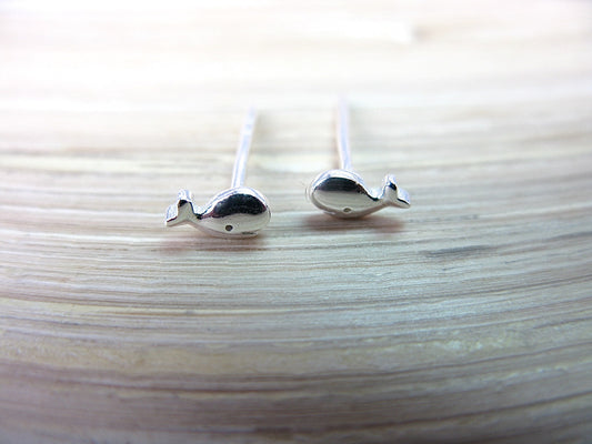 Tiny Whale 925 Sterling Silver Stud Earrings Stud Faith Owl - Faith Owl