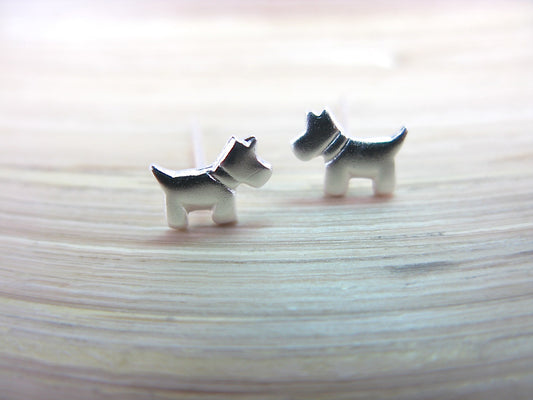 Dog Scottish Terrier Animal 925 Sterling Silver Stud Earrings Stud - Faith Owl