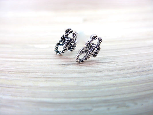 Scorpion Oxidized 925 Sterling Silver Stud Earrings Stud Faith Owl - Faith Owl