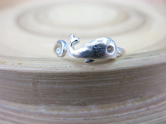 Whale Matt Look 925 Sterling Silver Ring Ring Faith Owl - Faith Owl