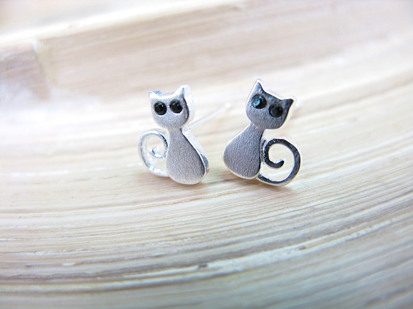 Cat 925 Sterling Silver Stud Earrings Stud - Faith Owl