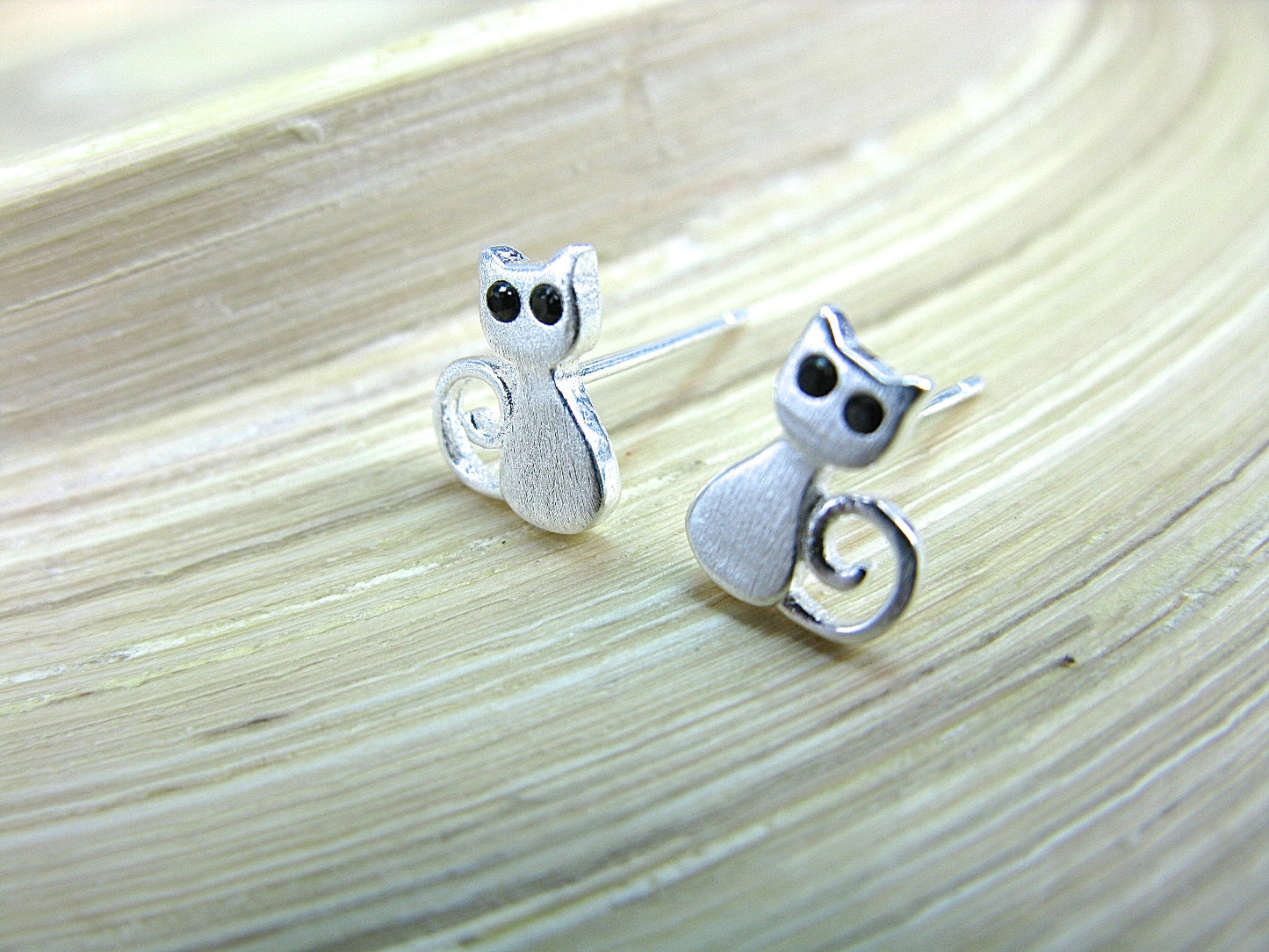 Cat 925 Sterling Silver Stud Earrings Stud - Faith Owl