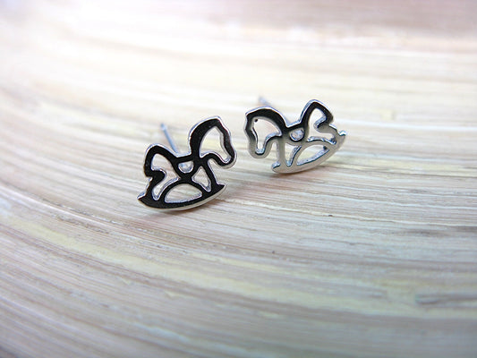 Circus Horse 925 Sterling Silver Stud Earrings Stud - Faith Owl