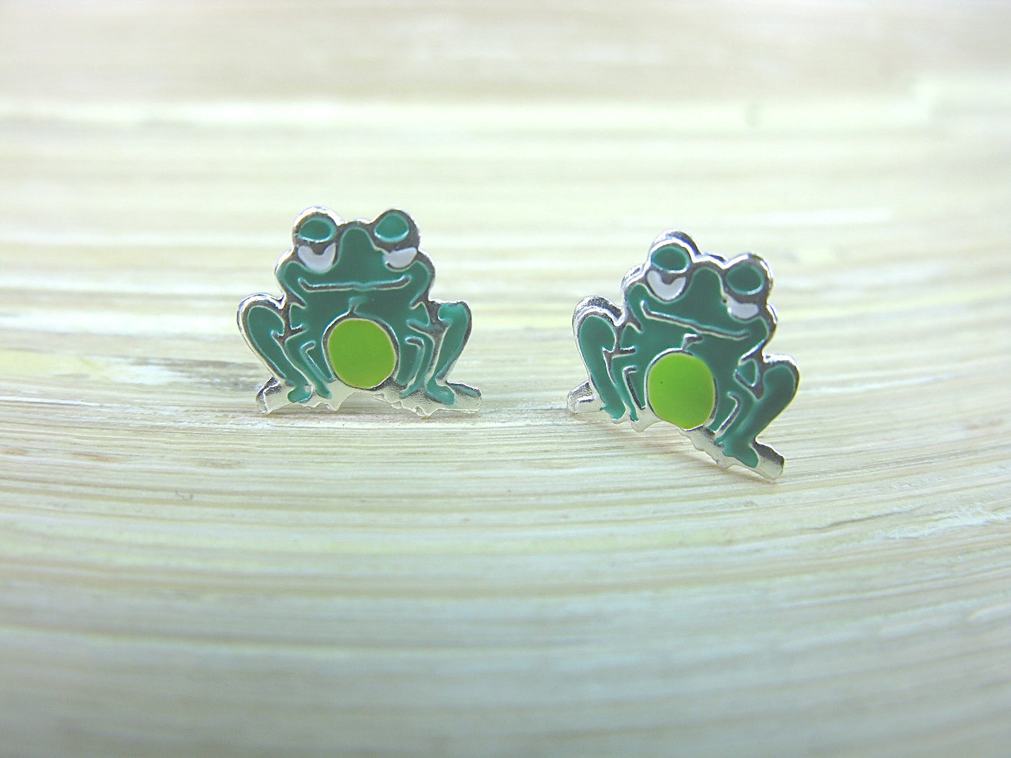 Frog 925 Sterling Silver Stud Earrings Stud Faith Owl - Faith Owl