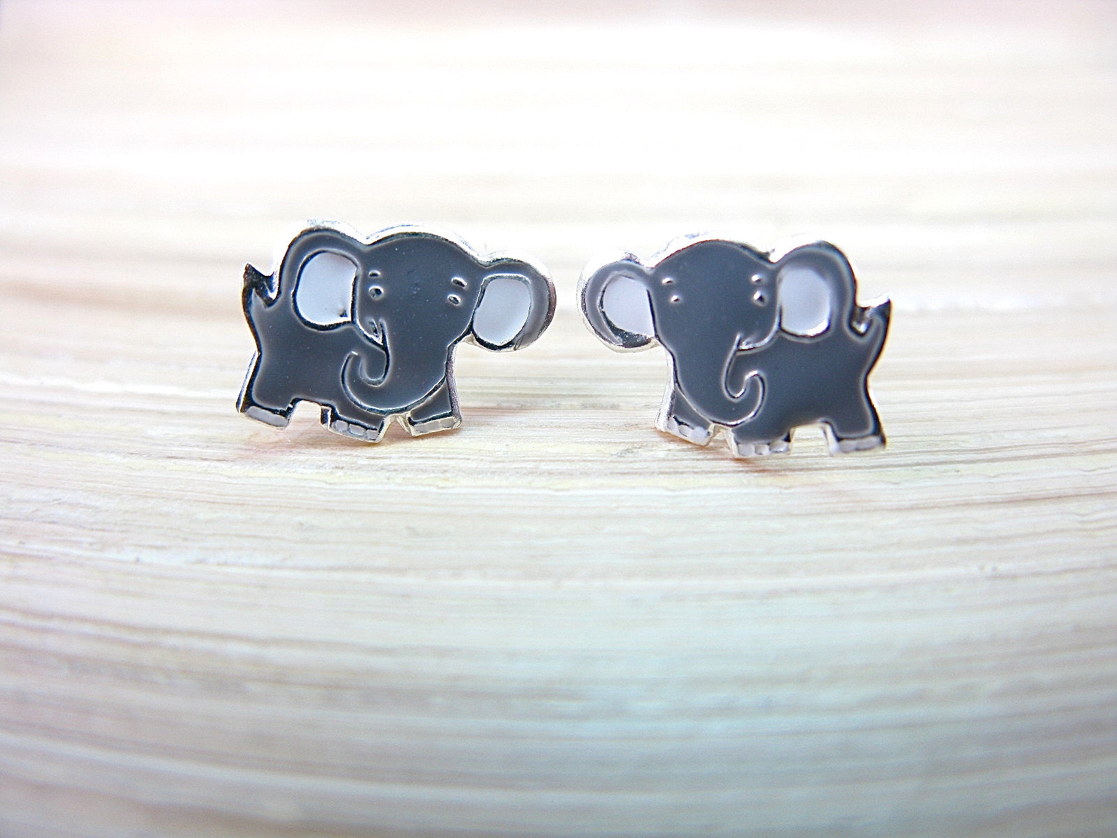 Elephant 925 Sterling Silver Stud Earrings Stud - Faith Owl
