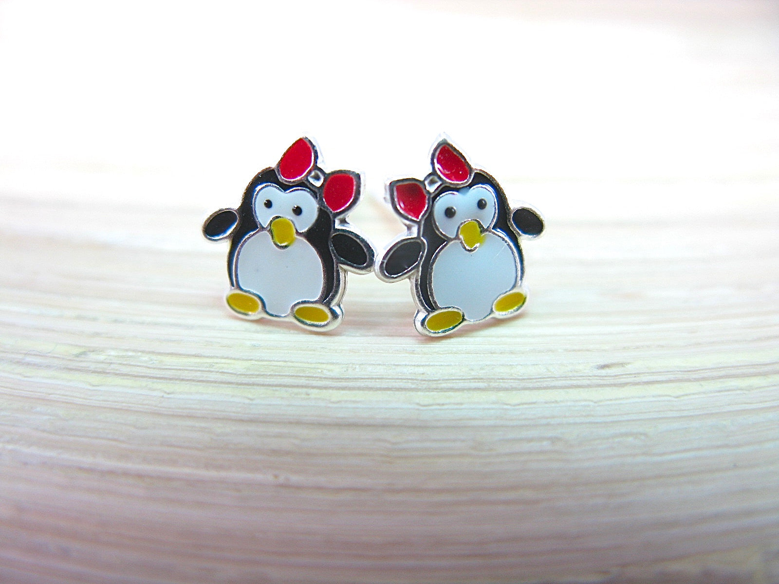 Penguin 925 Sterling Silver Stud Earrings Stud Faith Owl - Faith Owl