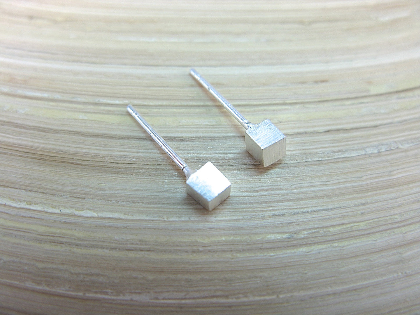 Square Cube Geometrice 925 Sterling Silver Stud Earrings Stud Faith Owl - Faith Owl