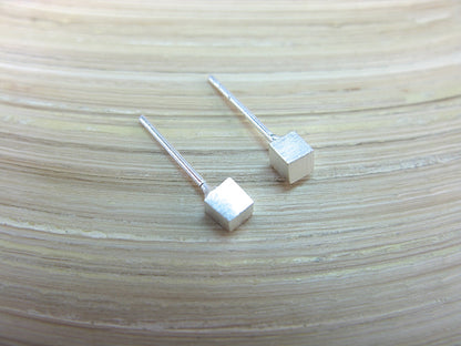 Square Cube Geometrice 925 Sterling Silver Stud Earrings Stud Faith Owl - Faith Owl