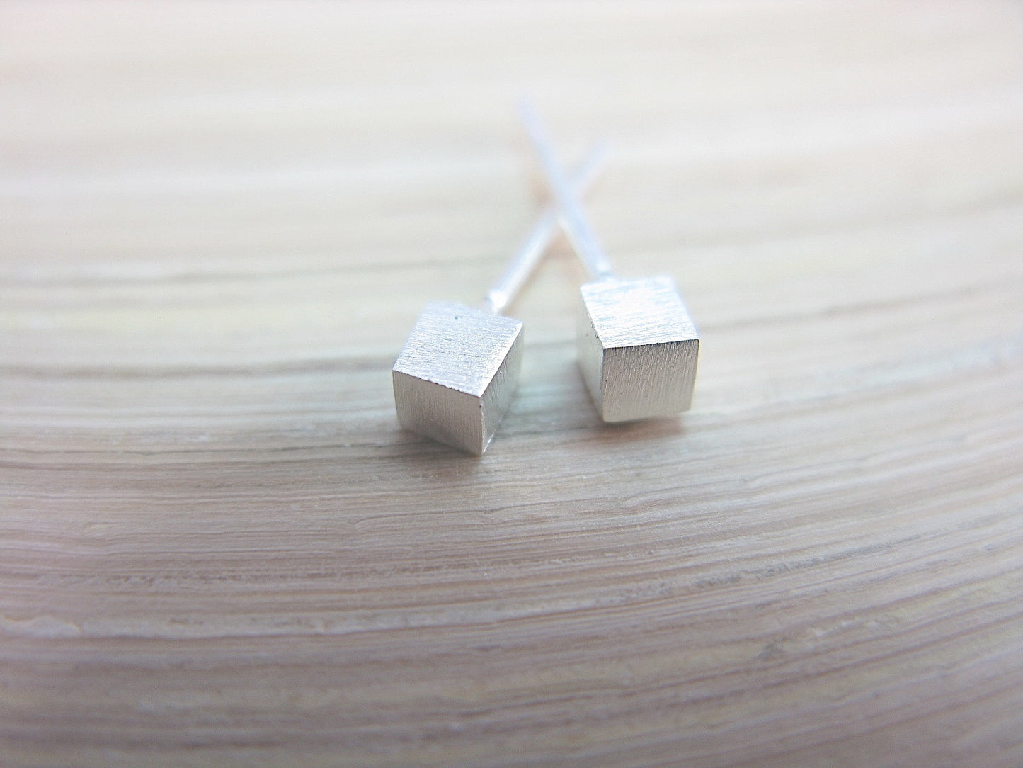 Square Cube Geometrice 925 Sterling Silver Stud Earrings Stud Faith Owl - Faith Owl