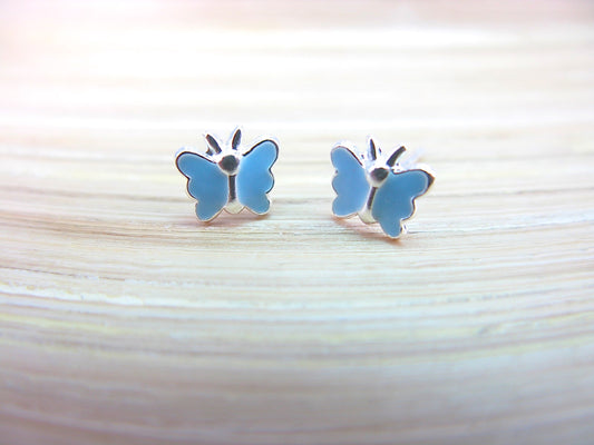 Butterfly 925 Sterling Silver Stud Earrings Stud - Faith Owl
