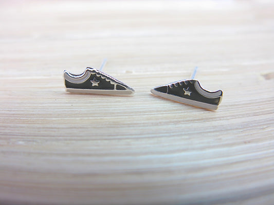 Sneaker Shoes 925 Sterling Silver Stud Earrings