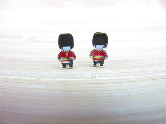British Soldier Army 925 Sterling Silver Stud Earrings Stud - Faith Owl