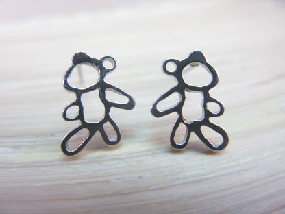 Filigree Walking Bear Sterling Silver Stud Earrings Stud - Faith Owl