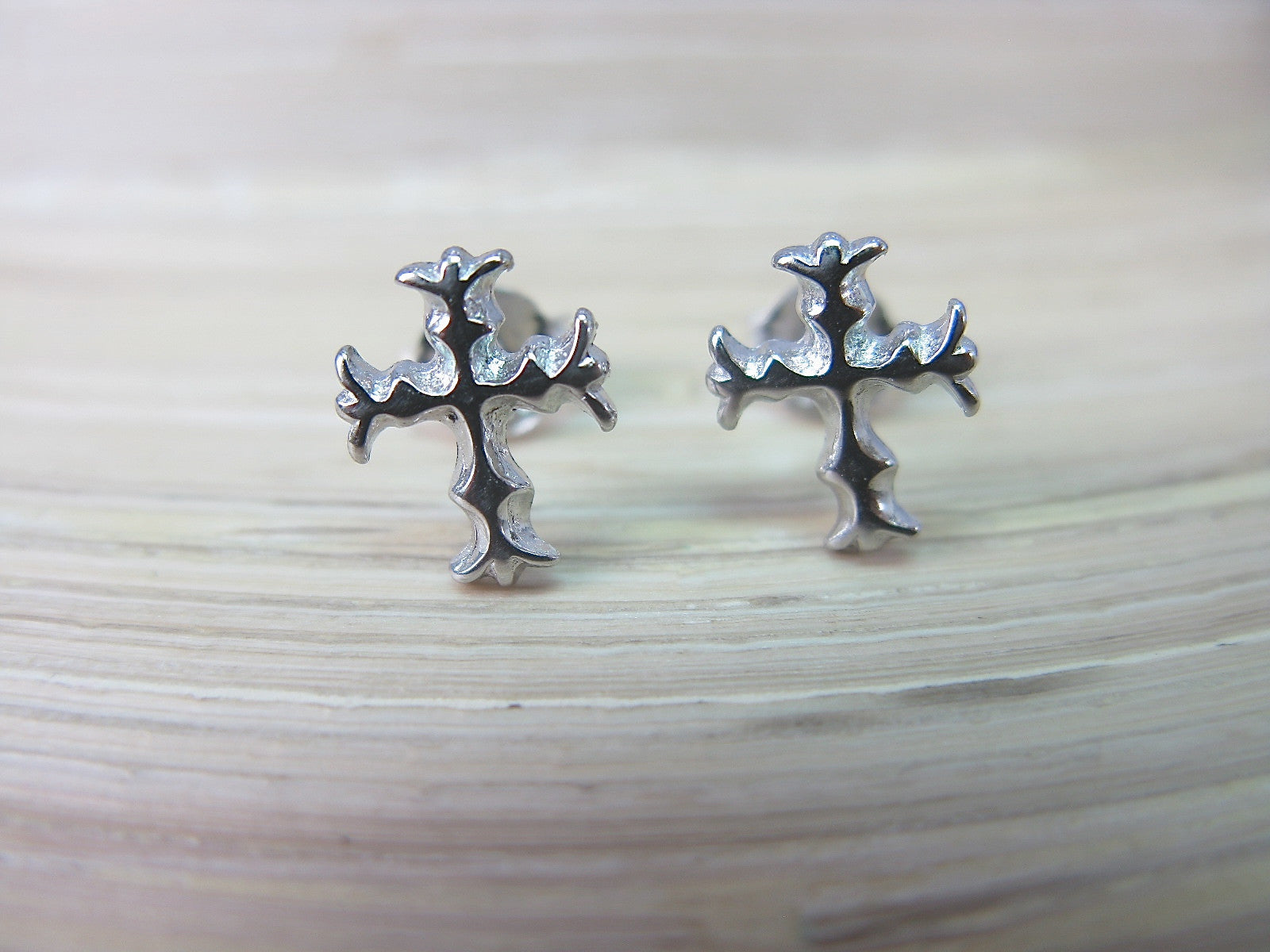 Cross 925 Sterling Silver Stud Earrings Stud - Faith Owl