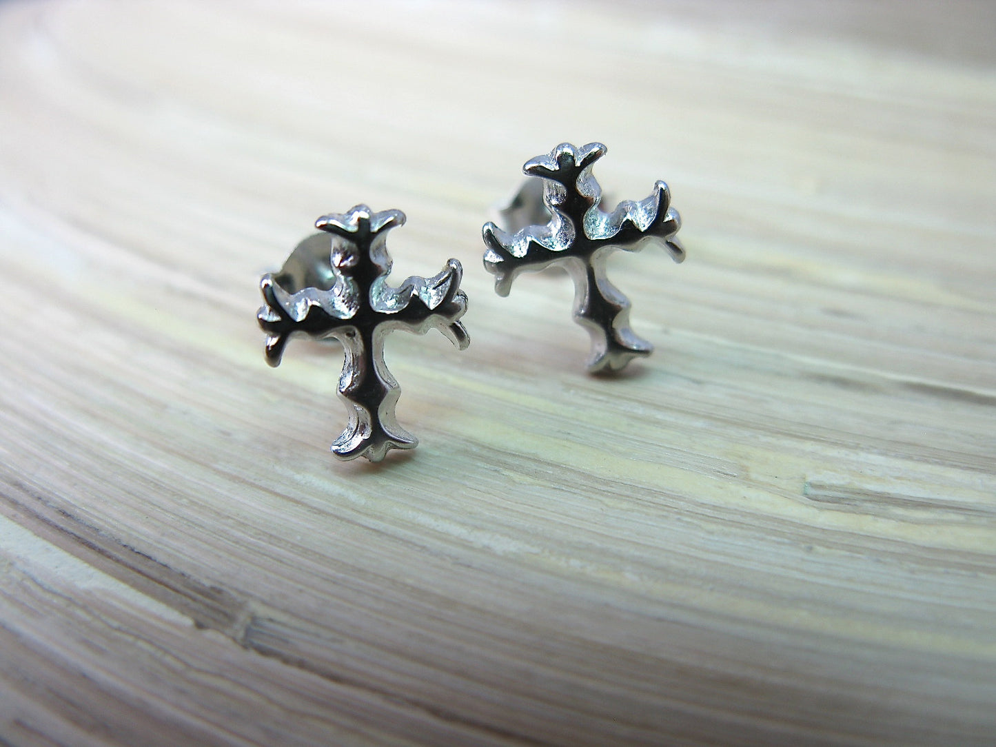 Cross 925 Sterling Silver Stud Earrings Stud - Faith Owl